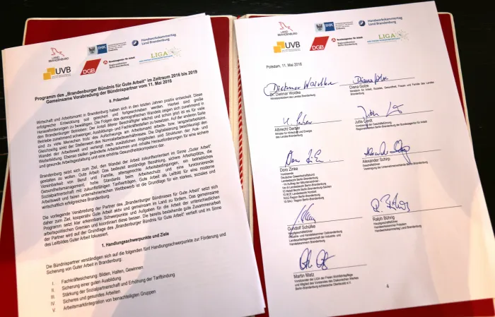 Brandenburger Bündnis für Gute Arbeit - Vertrag