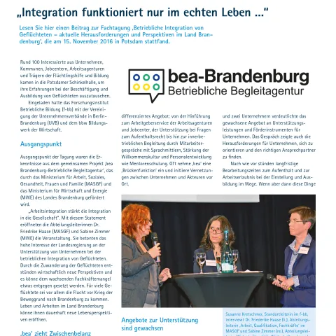 Zwischenbilanz bea Brandenburg